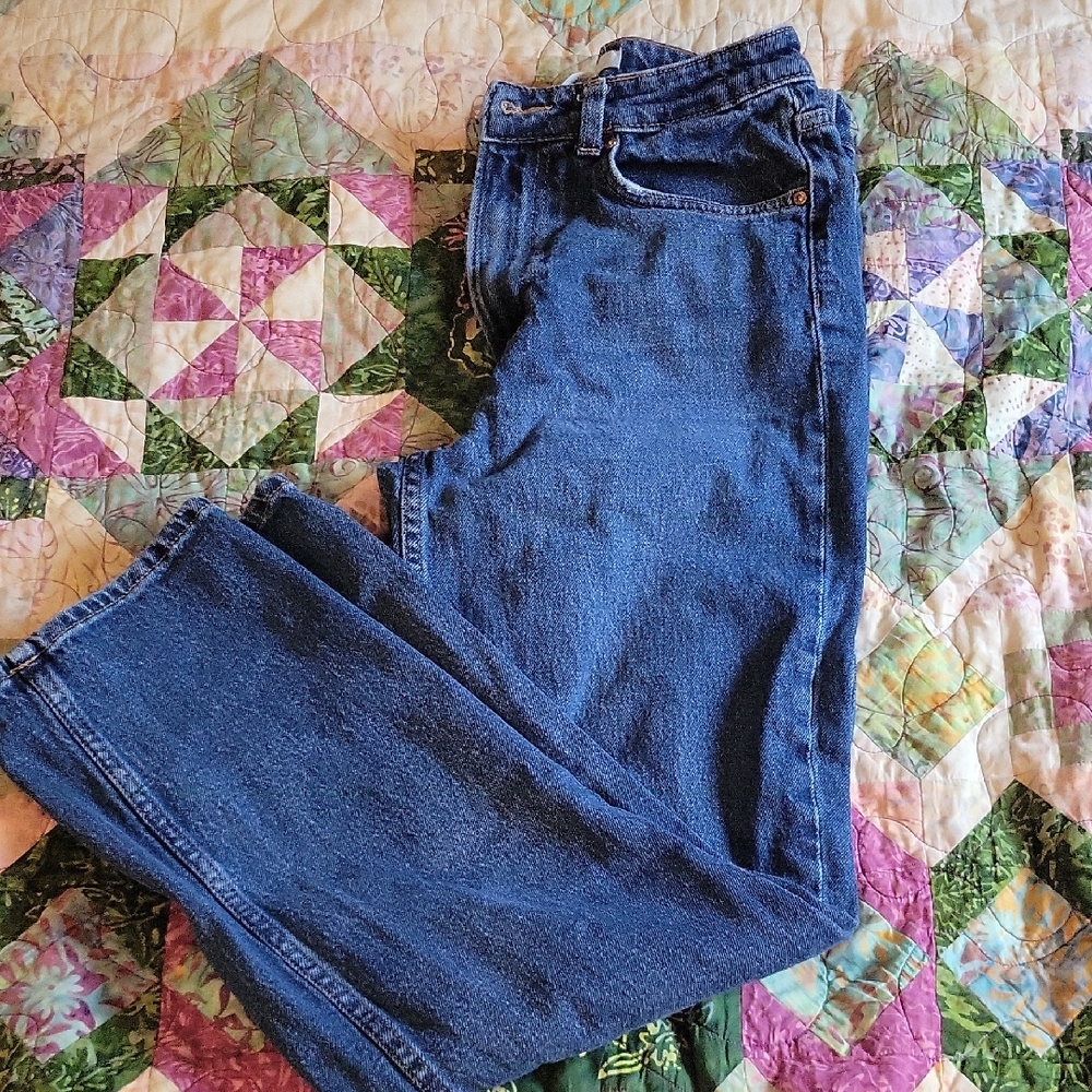 H&M Dark Blue Straight Leg Women's Jeans